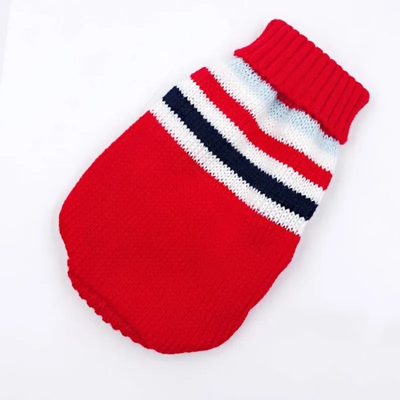 red stripe Зимняя одежда с рисунком кота; теплый Рождественский свитер для маленьких собак; Одежда для питомцев; пальто для собак; куртка с рисунком котенка; Ropa Para Perros - Цвет: red stripe