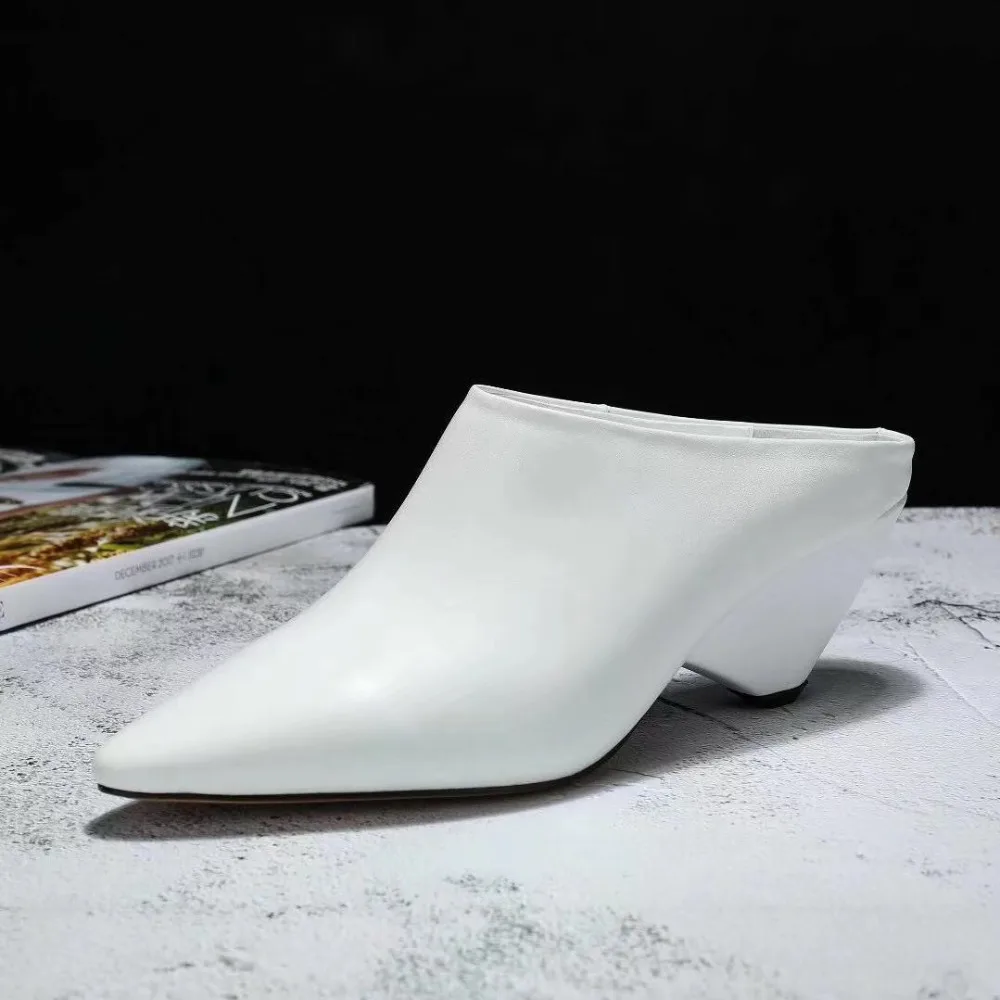 5 Nouvelles As De Cm Parti Pointu Haut Talons Pantoufles 5 Blanc Avec Et Cuir as Une Show Cool Chaussures Femmes En Orteils Show Hauteur Noir Étoiles rBxwqprHU
