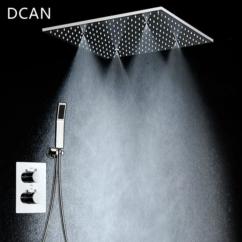 DCAN SPA Big Rain Shower Faucets Modern Shower Ceiling 20'' Showerheads Panel 304 Stainless Steel Shower Set & Bath Shower Mixer DCAN SPA Big Rain Shower Faucets Modern Shower Ceiling 20'' Showerheads Panel 304 Stainless Steel Shower Set & Bath Shower Mixer