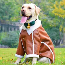 NEW Autumn Winter Large Pet Clothes Fleece Warm Dog Jacket Handsome Samoyed Border Collie Dog Apparel 3XL 4XL 5XL 6XL 7XL border collie car stickers decorating dog accessories