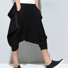 Летняя танцевальная юбка для ночного клуба, свободные штаны, мужские брюки с крестиком в Корейском стиле, модные брюки Haren Seven points