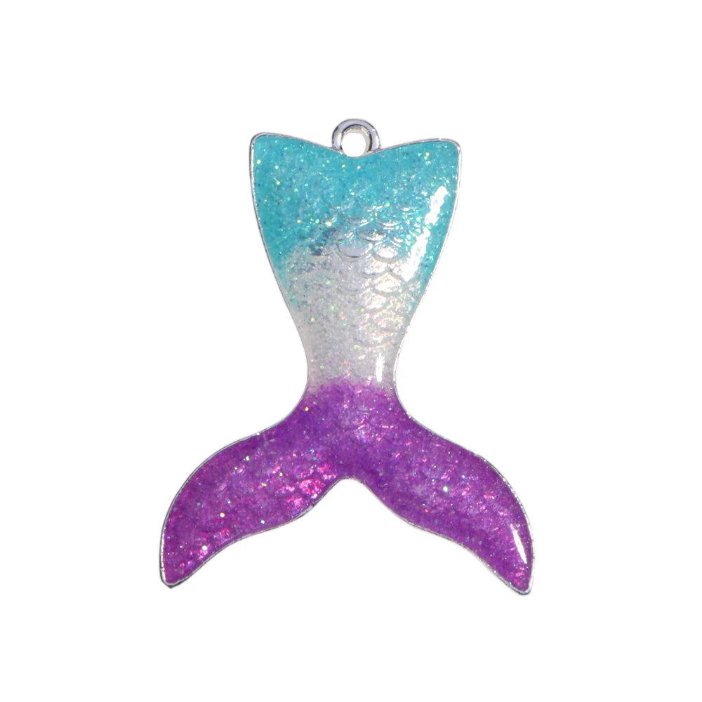 

Mermaid Tail Enamel Pendant Colors Charm Kawaii Girl Pendant Chunky Bubblegum Pendant Cute Charm Gifts Handmade for Necklace