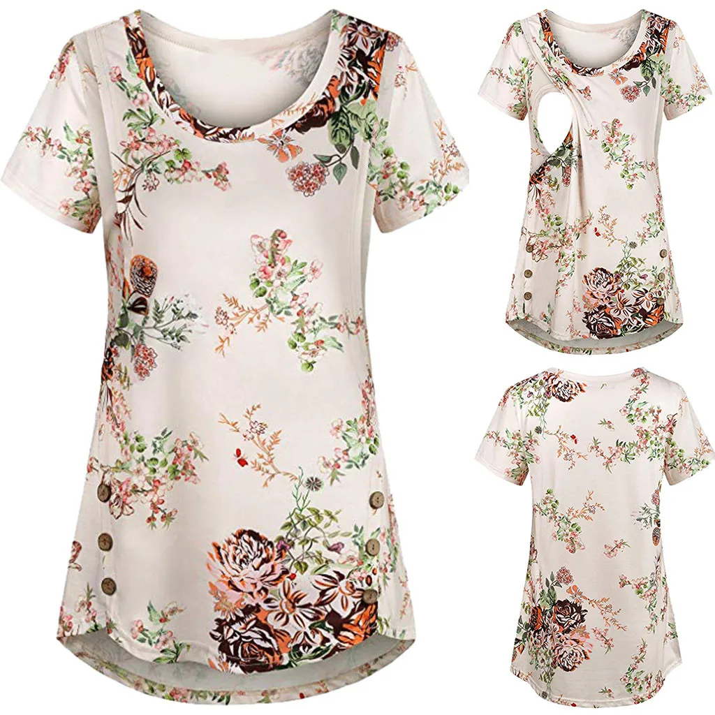 

2019 vetement femme Woman Pregnant maternity tops and blouses clothes Nursing Stripe Breastfeeding Top T-Shirt Blouse clothing