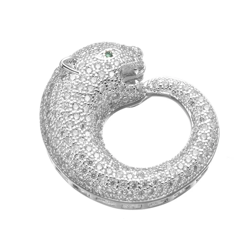 

European Punk Gothic Style Micro Insert Zircon Stone Silver Animal Dragon Connectors Pendant Accessory For Jewelry Making