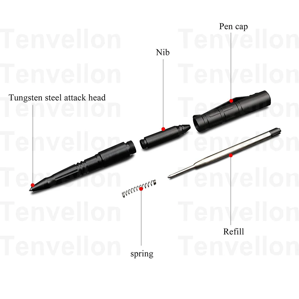 Tenvellon принадлежности для самообороны тактическая ручка защита из вольфрамовой