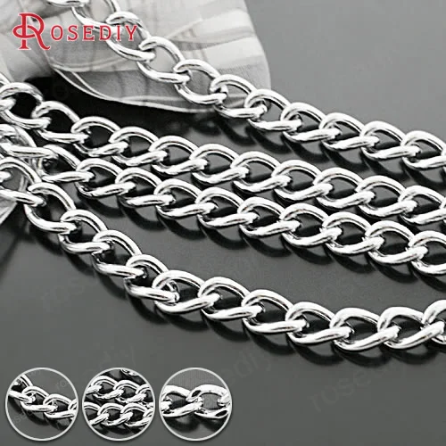 

(27709-G)1 Meter 5MM 6MM 7MM 8MM Stainless steel color Very Stronger Iron Extended Chains Dog Chains High Quality Connect Chains