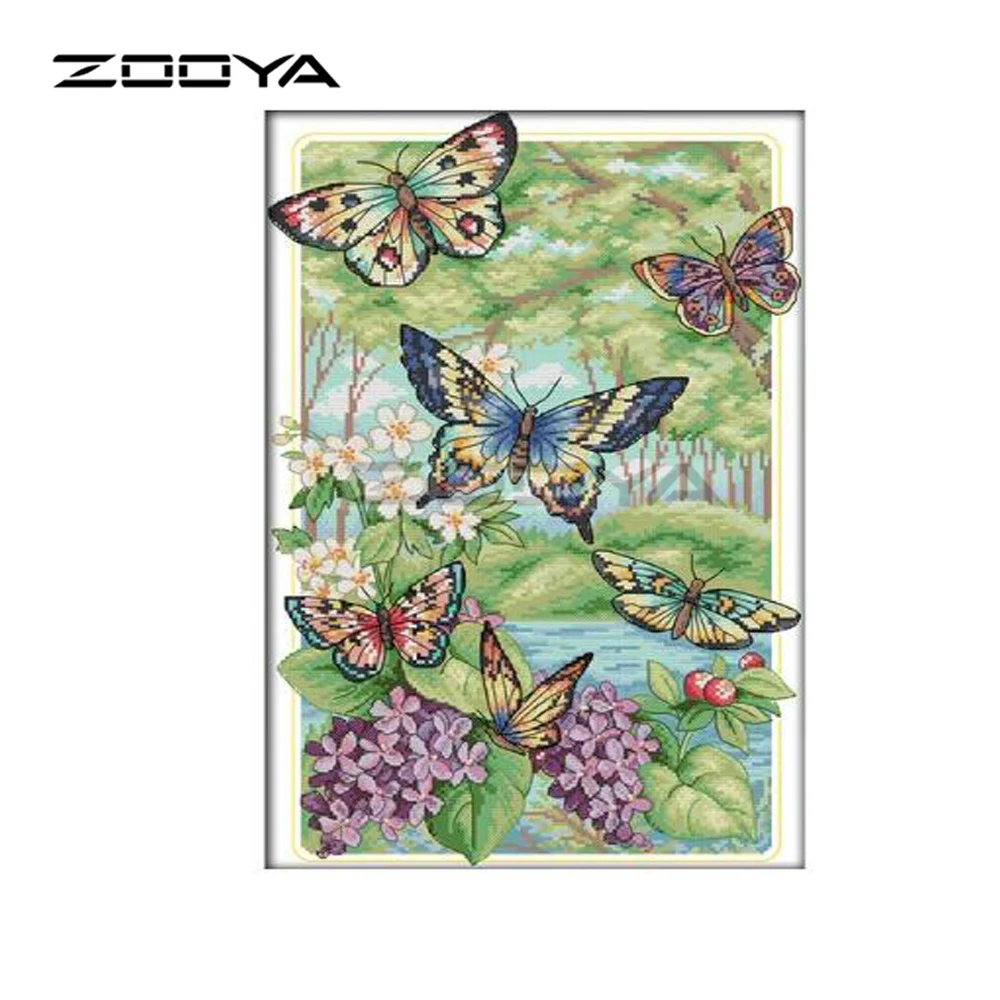 

ZOOYA 5D DIY Diamond Embroidery Landscape Forest Flowers Butterfly Diamond Painting Cross Stitch Square Mosaic Decoration BK562