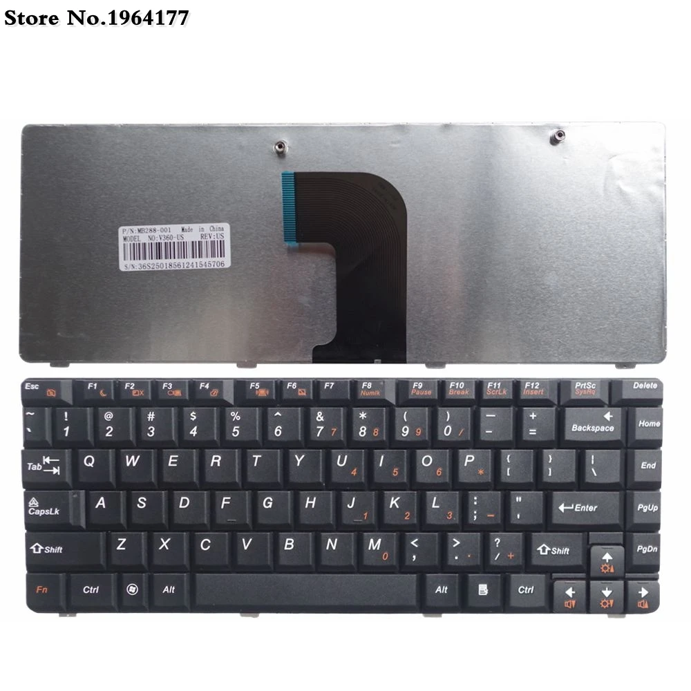 

US laptop Keyboard For LENOVO U450 V360 V360A V360G 20058 U450 U450A U450P U450A u450G black English replacement