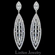 Белый/синий с длинным листьев серьги для женщин, AAA камень циркон, серьги для женщин Свадебные/вечерние/подарок украшения