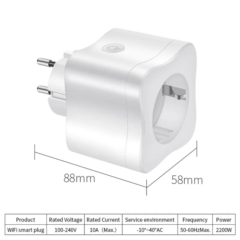 

EU Plug100-240V 10A Remote Control Smart Timing Switch WIFI Smart Socket Work Intelligent For Amazon Alexa/Google Assistant