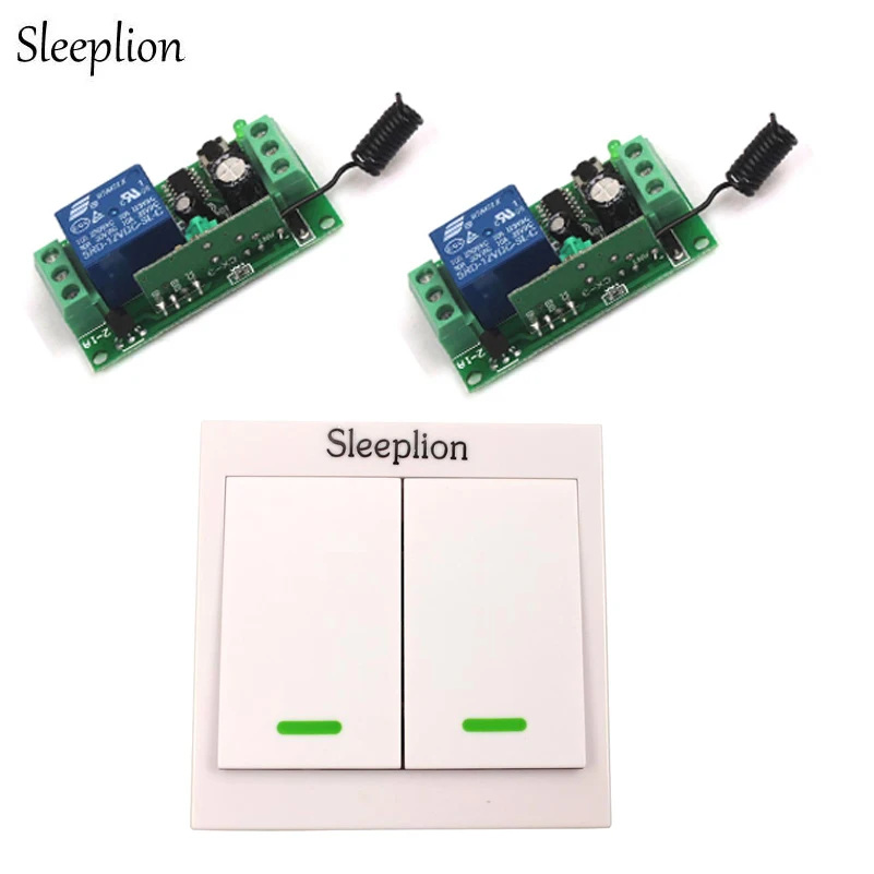 

Sleeplion 12V 10A 1CH Channel Relay DC 12V 1/2/3 Wireless Wall Remote Switch Transmitter+2 Receiver