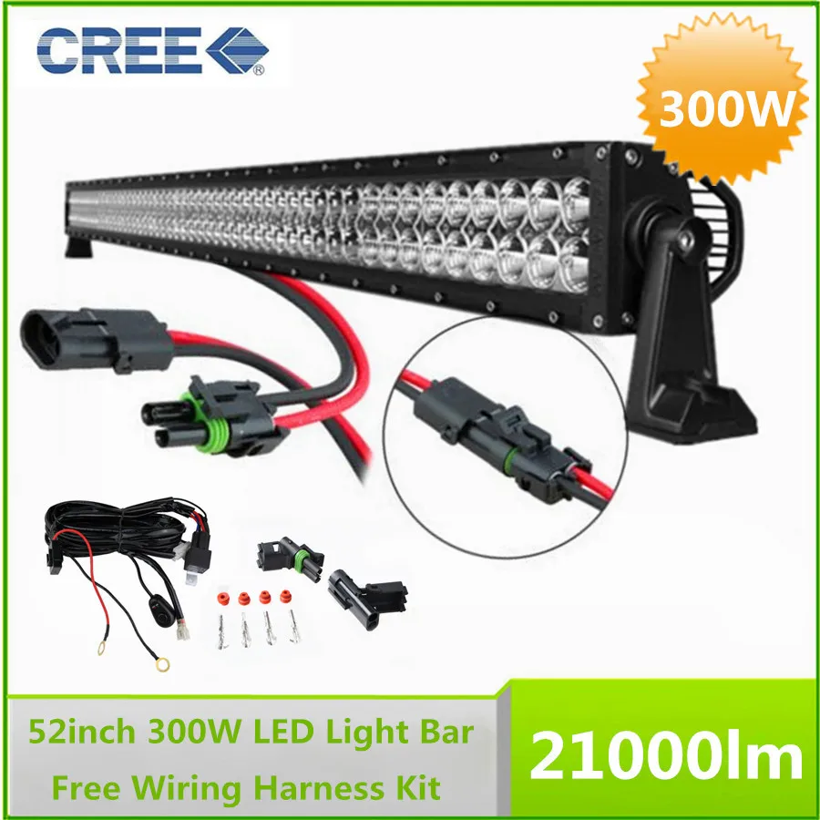 52" 300W Cree LED Work Working Driving Light Bar Combo Beam with Free Wiring Harness Kit-in Car Headlight Bulbs(LED) from Automobiles & Motorcycles on ...