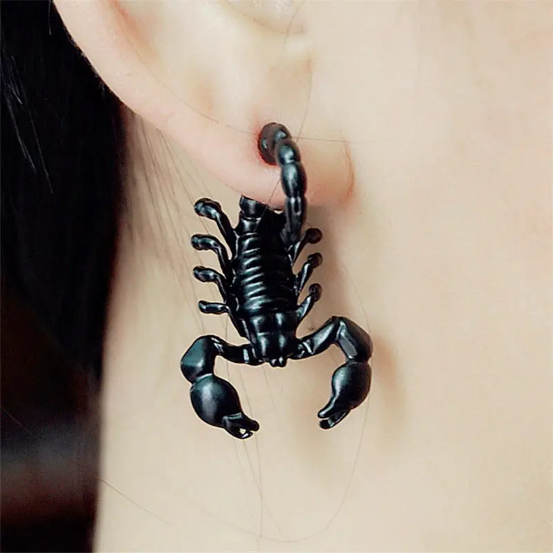 

1 Pair Unisex Fashion 3D Animal Punk Metal Scorpion Earrings Stud Earrings For Women and Men Fashion Jewelry Wholesale