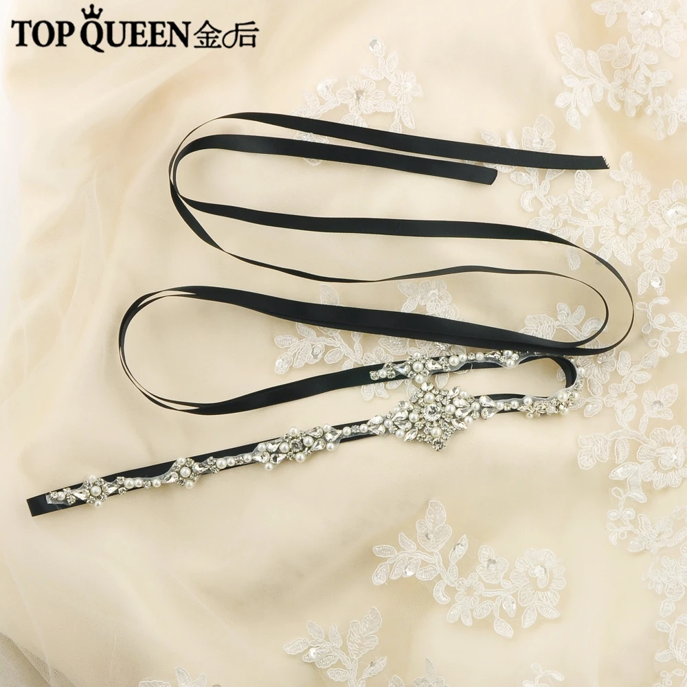 TOPQUEEN S357 свадебные пояса, accessoire Mariage, ремешок для свадебного платья, невеста пояс свадебные пояса Belts1CM ленты Быстрая доставка