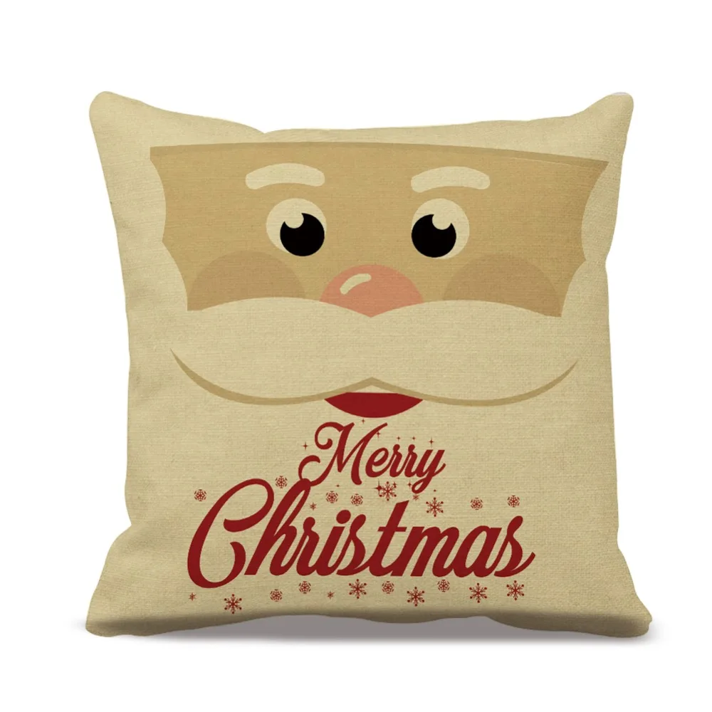 Merry Christmas Santa Clause Pattern Throw Pillow Covers Customizable Cushion Cover Xmas Gift Bedroom Unique Pillowcase Favors | Дом и сад