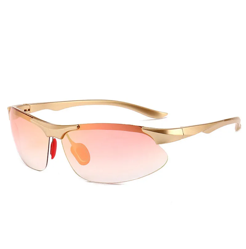 Модные Универсальные солнечные очки, модные индивидуальные солнцезащитные очки для спорта на открытом воздухе, очки для верховой езды, мужские женские очки для вождения - Название цвета: Розовый