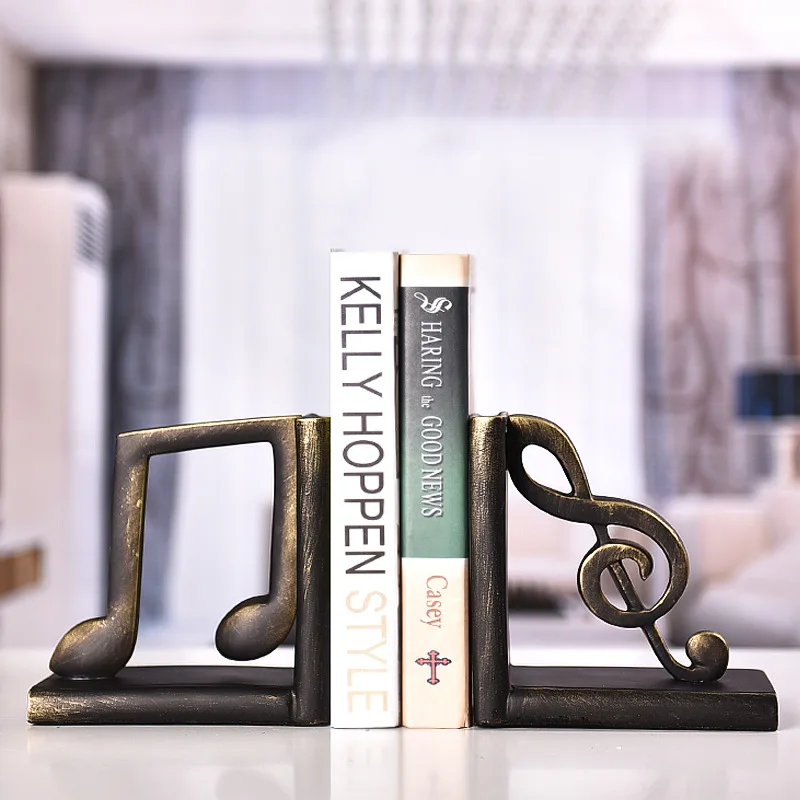 

2019 Newest Creative Books Bookends Bookshelf Simple And Elegant music symbol Book Holder