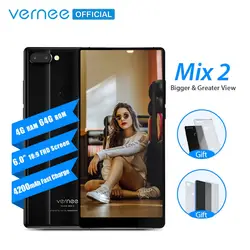 Vernee Mix 2 мобильный телефон 4 г ОЗУ 64 г ПЗУ MTK6757 Восьмиядерный 6,0 дюймов 18:9 дисплей 13.0MP Android 7,0 смартфон двойная задняя камера