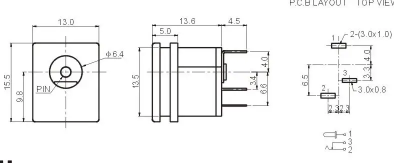 10 шт. DC разъем питания DC-015 Jack 5,5-2,1 мм квадратная монтажная панель 5,5X2,1 мм