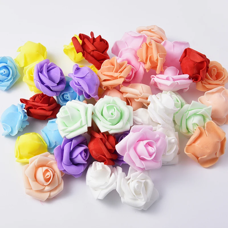 50pcs 4.5cm Small Mini Roses Foam Artificial Flowers For Wedding Festive Decoration Handmade Pompom DIY Craft Accessories #D7 50pcs 4.5cm Small Mini Roses Foam Artificial Flowers For Wedding Festive Decoration Handmade Pompom DIY Craft Accessories #D7