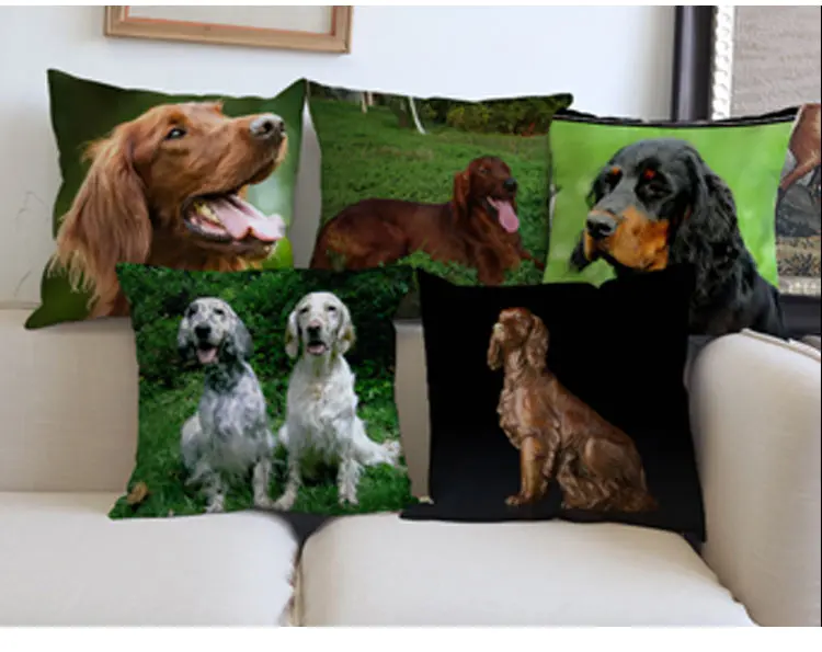 Декоративная наволочка для подушек, чехол cojines decoracion para el hogar linen Gordon Setter dog 45x45, наволочки для автомобильных подушек