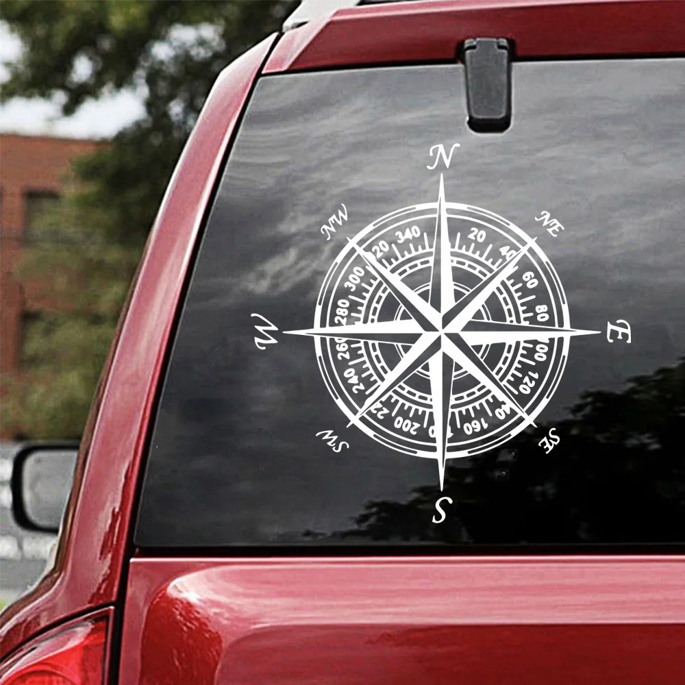 

Funny Compass Car Stickers And Decals Funny Car-Styling For Auto Windows Body Door Decor Sticker Cars Accessorie