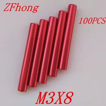 

100pcs M3*8 m3 x 8 Red Aluminum Standoff Spacer For RC Multirotors