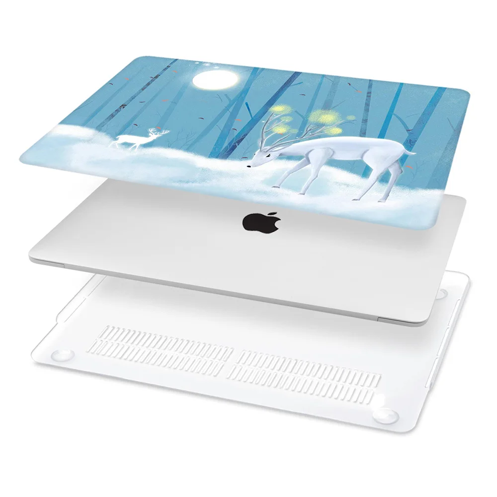 Кристально чистый чехол для Macbook Air Pro retina 11 12 13 15 красивый с рисунком лося macbook 2018
