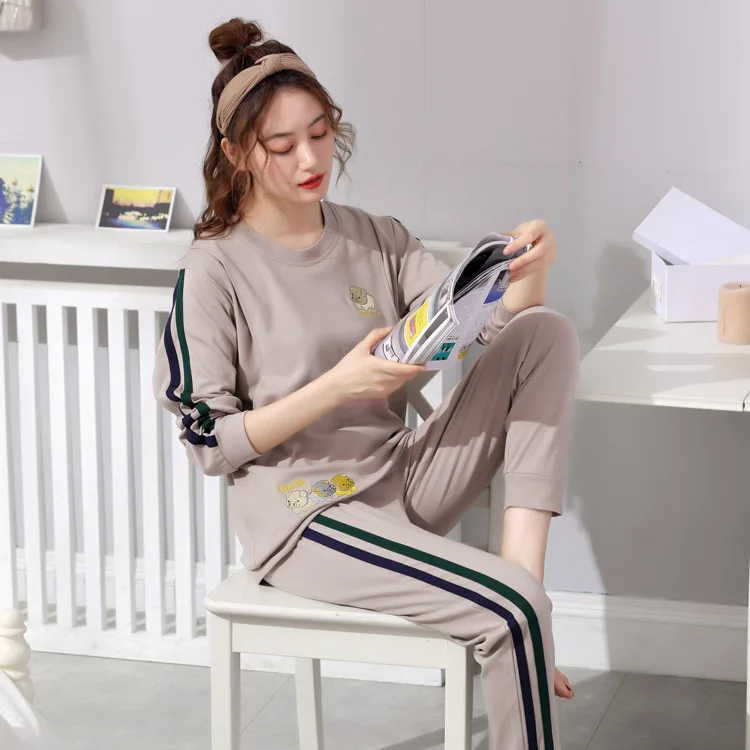 

Onesie Pyjamas Women Pure Cotton Long Sleeve Monthly Es Pjamas For Pregnant Women Breast-feeding Leisure Can Wear Home Outside