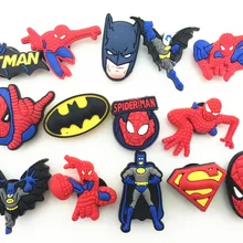 14 шт. Человек-паук из ПВХ Бэтмен аксессуары для обуви обувь талисманы украшения для обуви для КРОК браслет ребенок подарок