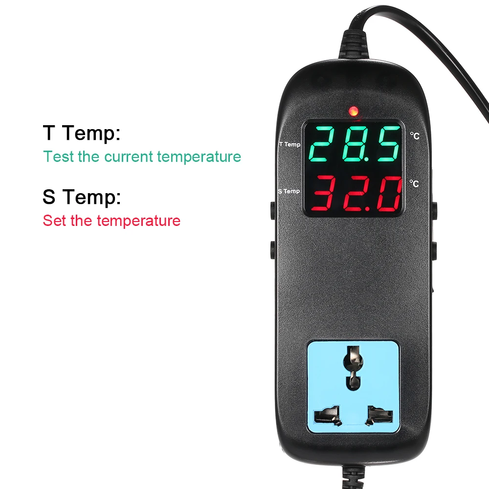 Электронный регулятор температуры Термостат светодиодный терморегулятор разведение термопары термостат с розеткой AC 90 V-250 V