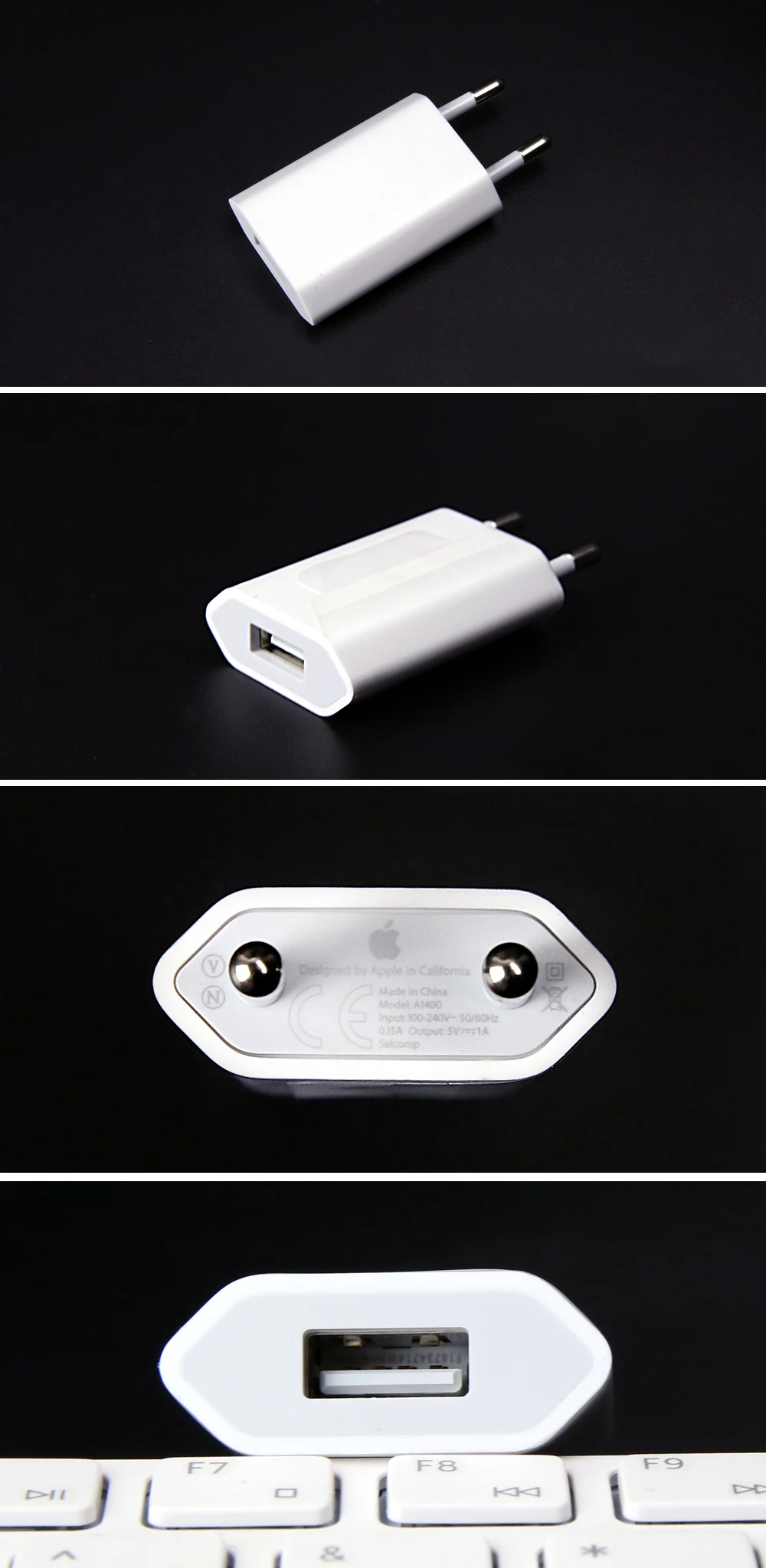 (pacote simples) apple usb carregador ue plug converter ac dc 5 w a1400