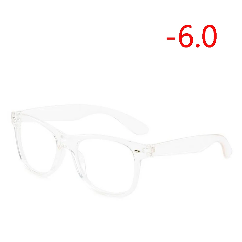 Diopter SPH 0-0.5-1-1.5-2-2.5 To-6.0 Finished Myopia Glasses Men Women Retro Rivets Nearsighted Glasses Transparent Frame - Цвет оправы: Myopia 600