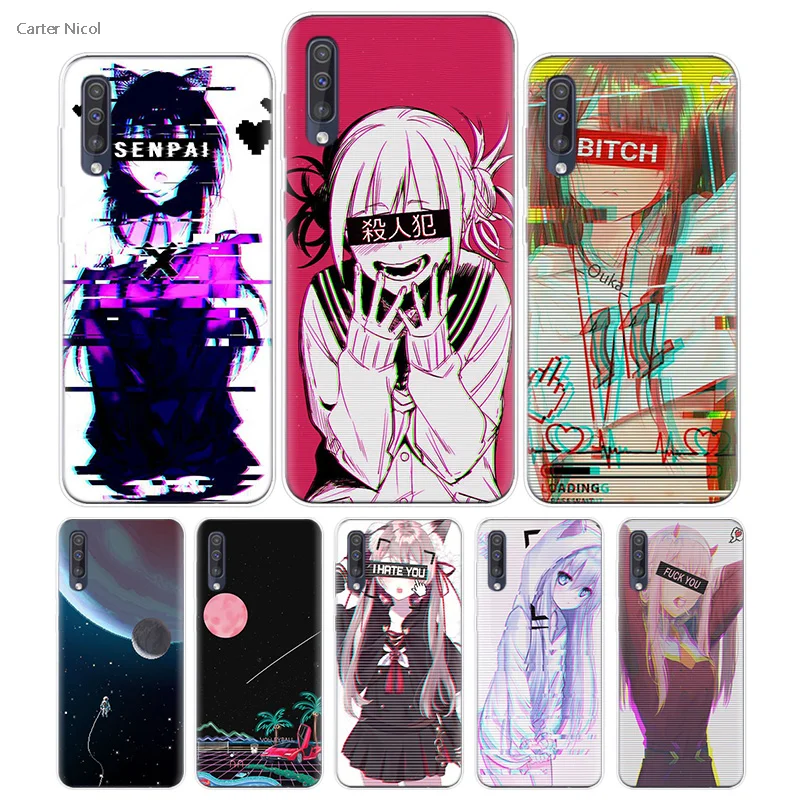 

Transpatrent Silicone Case for Samsung Galaxy A50 A70 A30 M30 M20 A10 A20 A40 M20 Cover Phone Vaporwave Space Anime