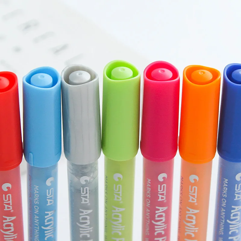 14 цветов STA яркие/красочные водонепроницаемые металлические акриловые краски маркер ручка эскиз ремесло скрапбук