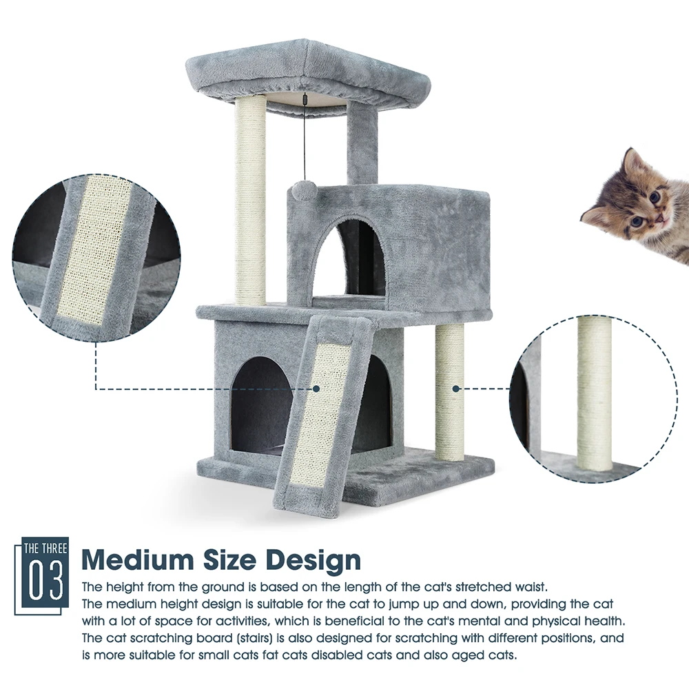 Fast Delivey Cat Tree Multilevel Cat Towers with Luxury Condos Cat Tree Tower Kitten когтеточка Condo Scratching Post