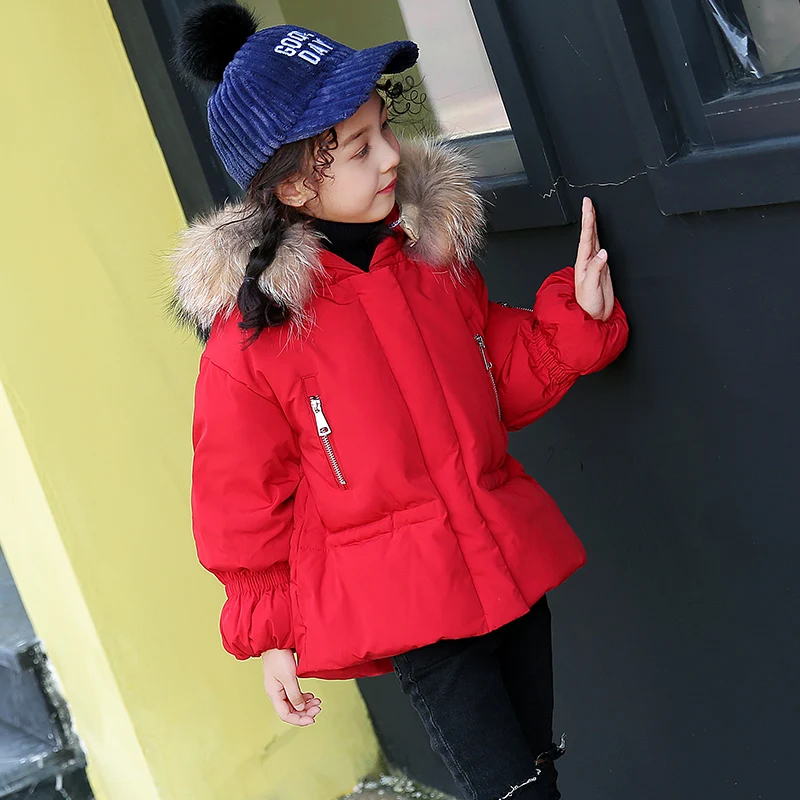 

Baby Girl Winter Clothes Duck Down Jackets with Real Fur Short Winter Coat age 3 4 5 6 7 8 9 10 years Kids Winter Jackets