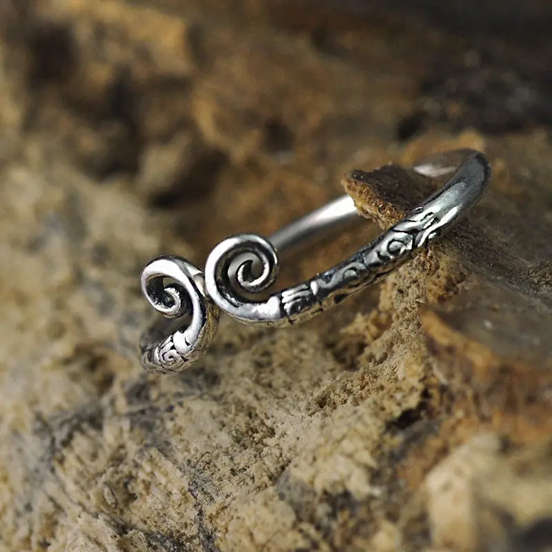 

GAGAFEEL Vintage S925 Sterling Sliver Tight Spells Rings for Men/Women Trendy Unique Wukong Monkey King Open Rings Gift Dropship