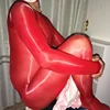 Femmes ouvert entrejambe super brillant transparent complet corps bas grande taille, shinny sexy sans entrejambe collants lingerie ► Photo 3/6