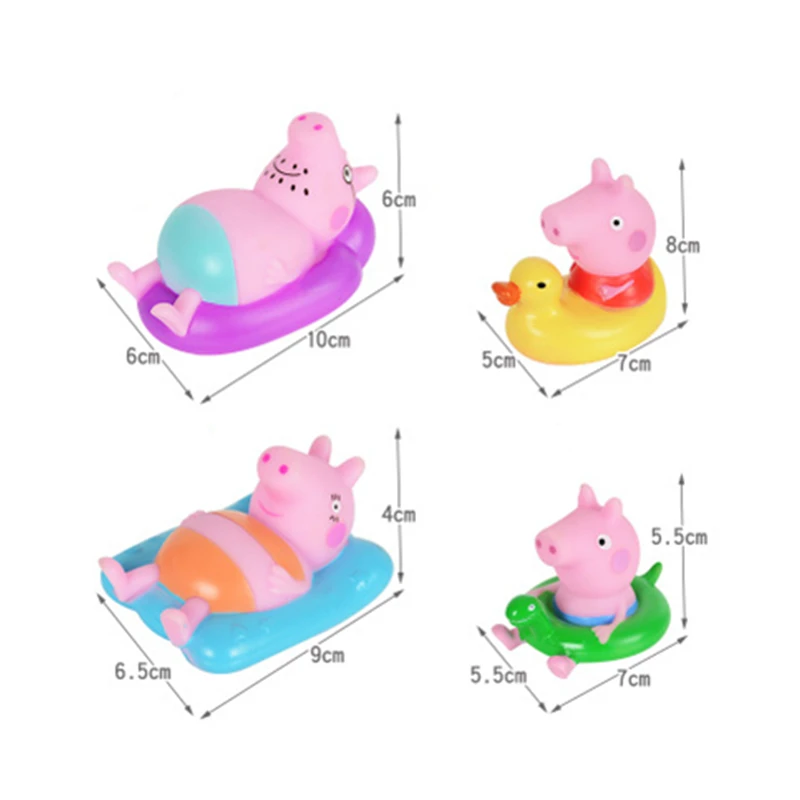 Genuine Peppa Pig Bathing Rubber 4piece/Set Extrusion Makes a Sound George Action Figures Anime Figures Toys for Children Gift Genuine Peppa Pig Bathing Rubber 4piece/Set Extrusion Makes a Sound George Action Figures Anime Figures Toys for Children Gift