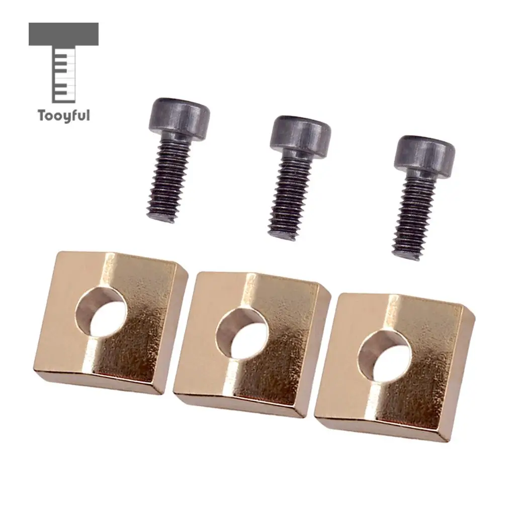 Tooyful 3pcs Guitar Locking Nut Clamp&Screws for Tremolo Bridge Parts