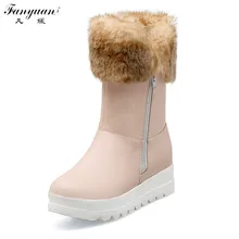 Новинка г. Популярные стильные дамские ботильоны Зимние сапоги на молнии на каблуках увеличивающих рост Зимние дамские сапоги на платформе с круглым носком