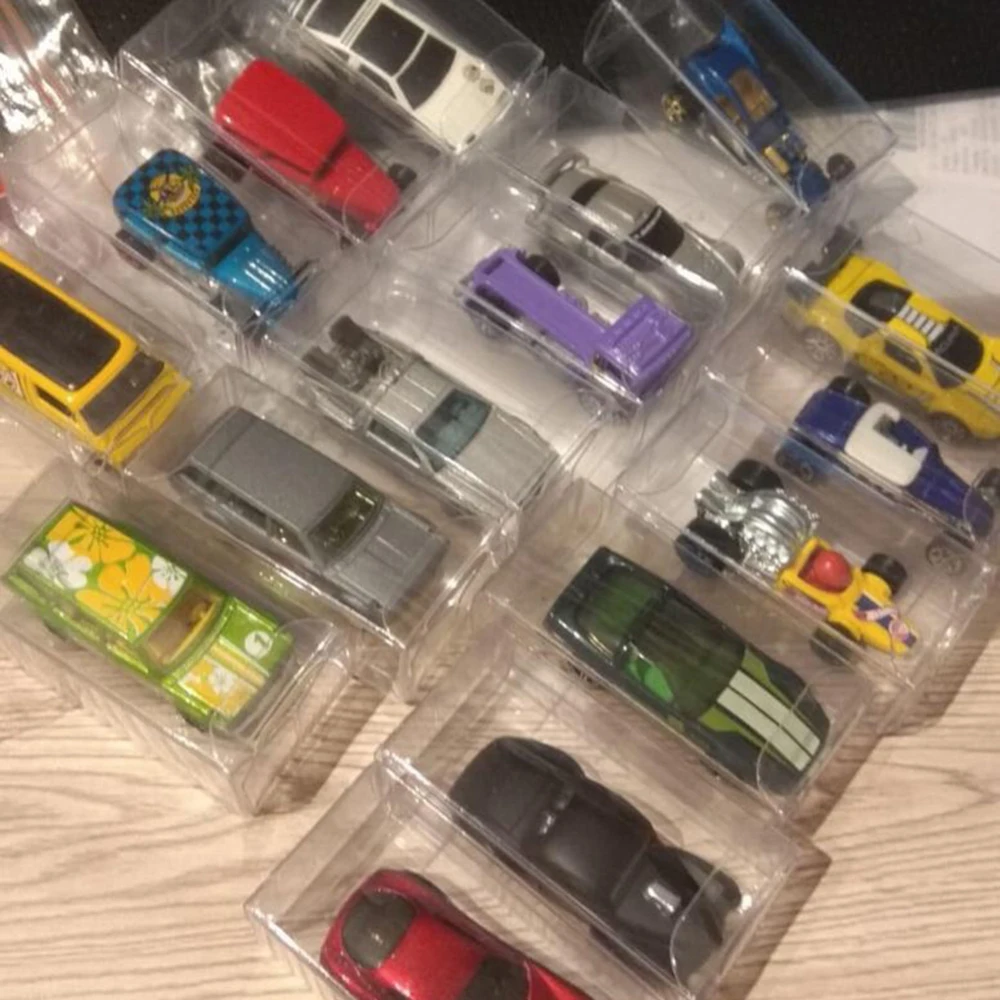 

25 Pcs PVC Transparent Display Box Model Toy Car Wheels Dustproof Exhibition Box 1: 64 Car Model Protection Box