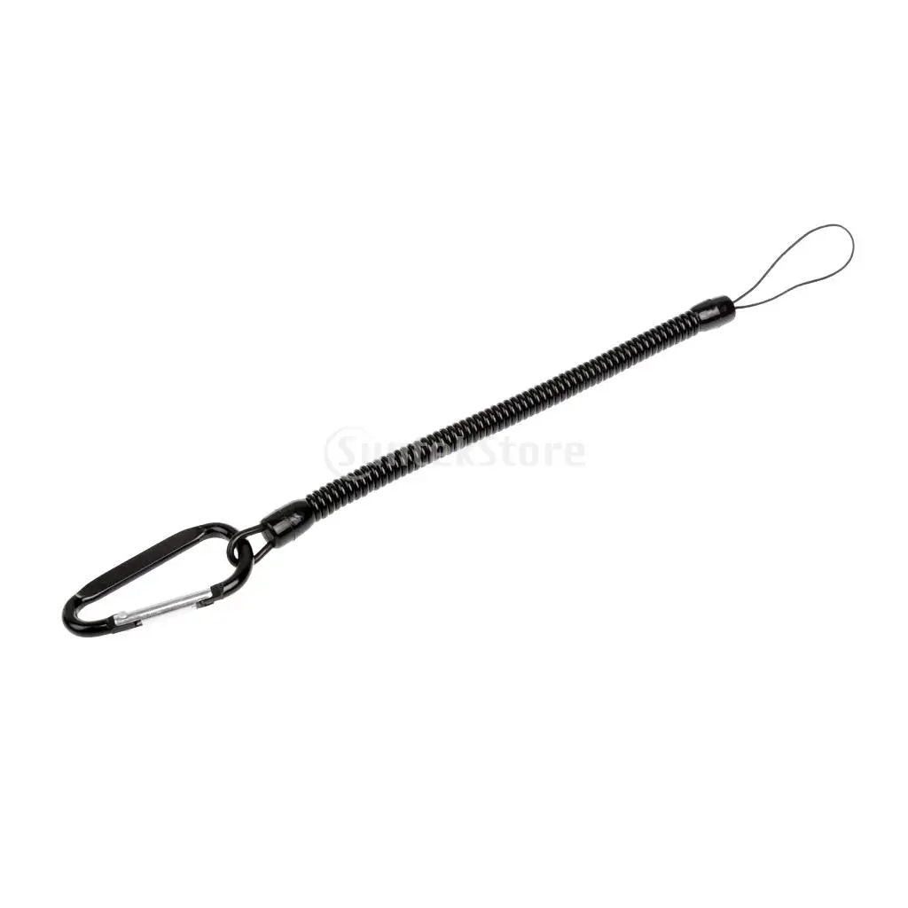 High Quality Fishing Lanyard Kayak Boat Rope Pliers Secure Retractable Coiled Tether with Carabiner