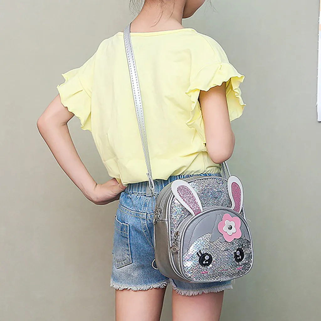 Женский мини-рюкзак с блестками, милый кролик, сумка на плечо для девочек, школьные сумки, женские походные рюкзаки, Детский рюкзак, mochila