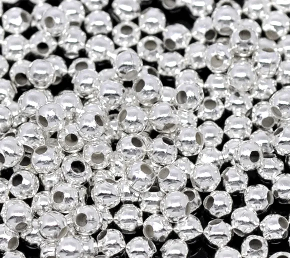 

8SEASONS 1000PCs silver-color Smooth Ball Spacers Beads 3mm Dia. (B01111)