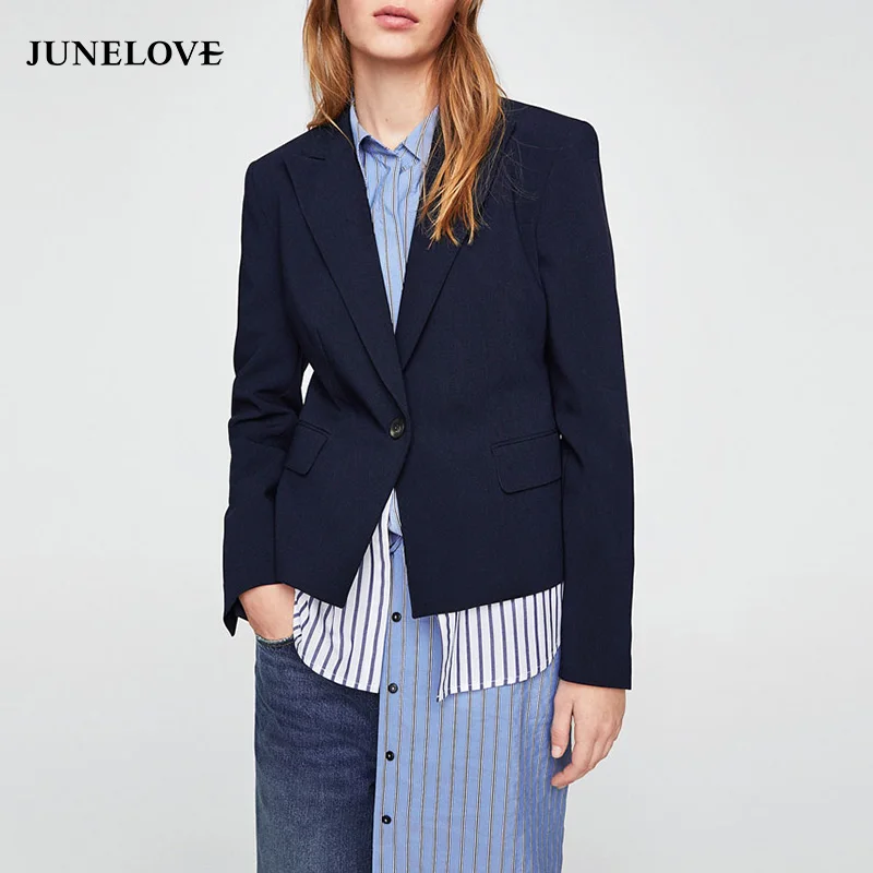 Chic Survêtement Rayé Longues Junelove Femmes Tops Blazer Manches Élégant Femelle Poches Manteau Cranté Patchwork Clair Col OqpSq