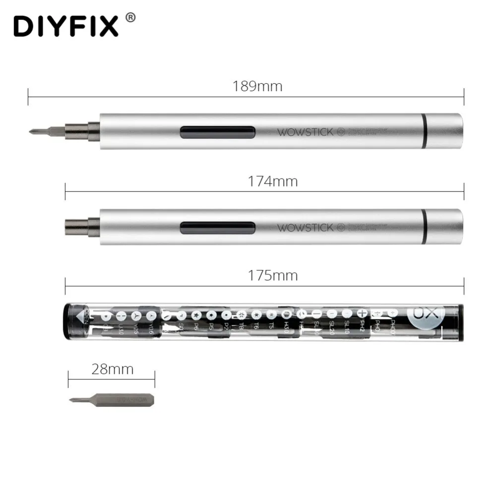 DIYFIX 1P + мини Аккумуляторный Электрический Отвертка наборы с базой 20 шт бит