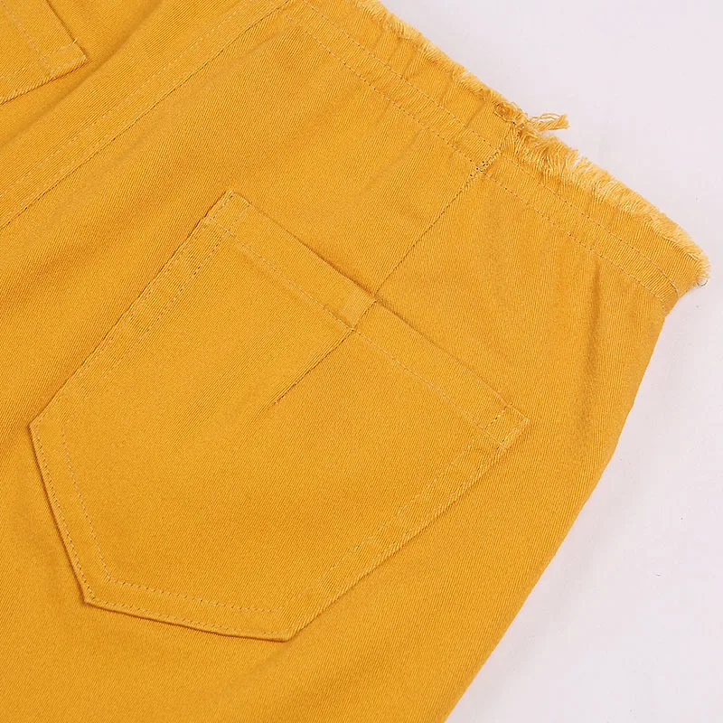 Стрелка автомобиль Brand2018 новые летние модные Джинсовые шорты Для женщин пикантные желтые, бинты джинсовые Для женщин шорты