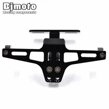 Bjmoto мотоцикл спортивный велосипед Алюминиевый держатель номерного знака кронштейн Регулируемая регистрационная номерная табличка крышка пластина свет